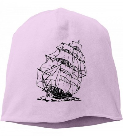 Skullies & Beanies Woman Skull Cap Beanie A Pirate Boat Headwear Knit Hat Warm Hip-hop Hat - Pink - CD18OC8O333 $13.58