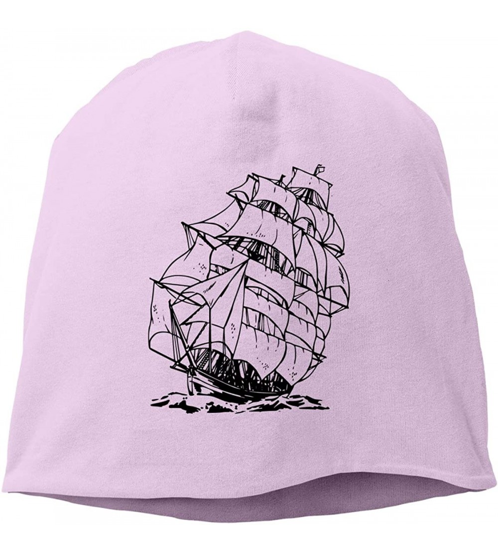 Skullies & Beanies Woman Skull Cap Beanie A Pirate Boat Headwear Knit Hat Warm Hip-hop Hat - Pink - CD18OC8O333 $13.58