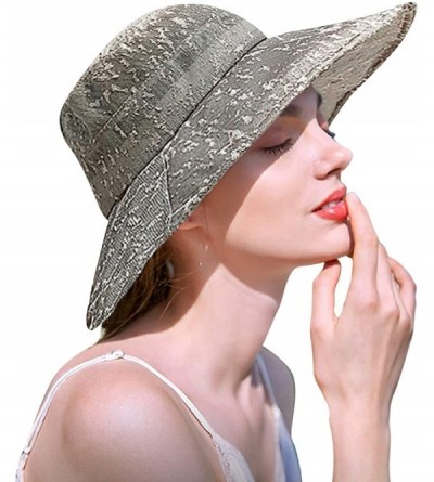 Sun Hats Packable Sun Hats for Women with UV Protection Stylish Floppy Travel Hat - Beigegray - CD18R7C88T7 $8.94