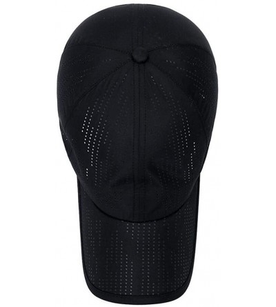 Baseball Caps Plain Breathable Quick Drying Baseball Cap Mesh Sun Hat for Baseball Golf Fishing Outdoor Hats - Dark Grey - CX...
