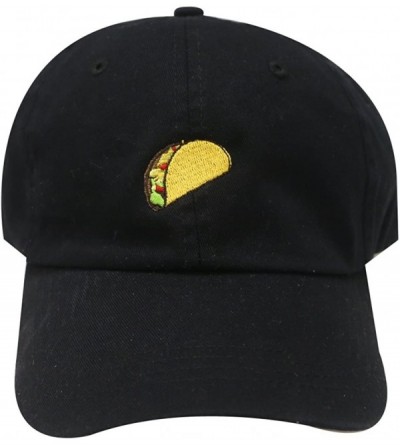 Baseball Caps Taco Emoji Cotton Baseball Cap Dad Hats - Black - C312JQZ94KD $11.50