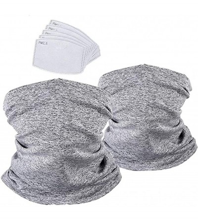 Balaclavas Unisex Seamless Face Mask Protection - Light Grey(with Filters) - C719843N7SN $17.22