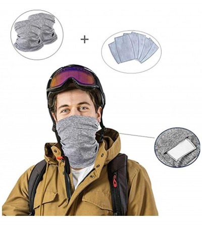 Balaclavas Unisex Seamless Face Mask Protection - Light Grey(with Filters) - C719843N7SN $17.22