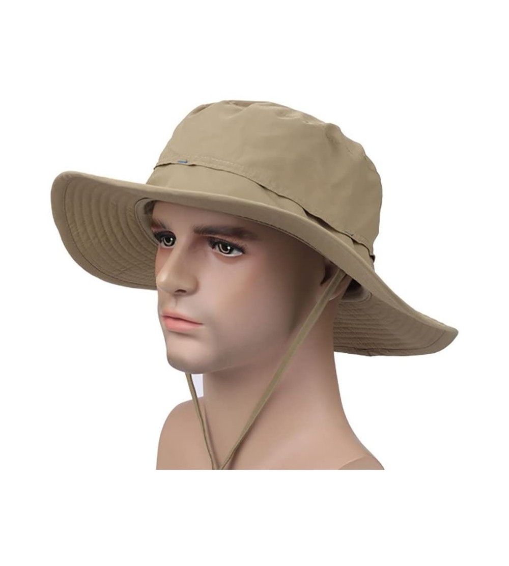 Sun Hats Crazy Cart Mens Womens Wide Brim Caps Quick-Dry UPF50+ - Af-khaki - C612FZ8H1PP $12.02