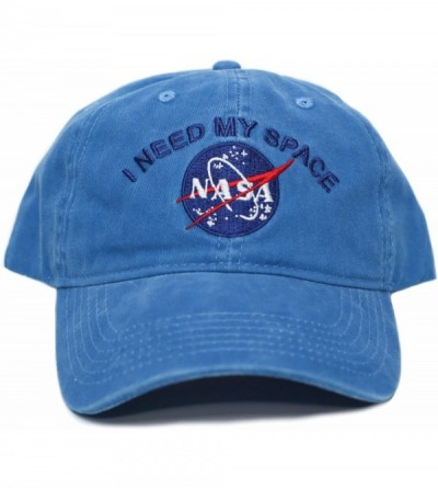 Baseball Caps NASA I Need My Space Pigment Dye Embroidered Hat Cap Unisex Adult Multi - Blue - CZ18862H3SD $15.92
