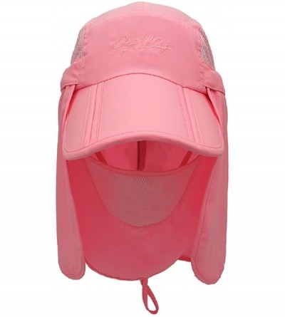 Sun Hats Kids Sun Protection Hat Lightweight Mesh Flap Cap Quick Dry Detachable - Pink - CB18E7OITUU $12.06