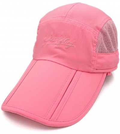 Sun Hats Kids Sun Protection Hat Lightweight Mesh Flap Cap Quick Dry Detachable - Pink - CB18E7OITUU $12.06