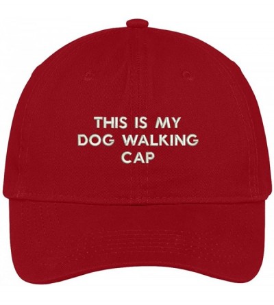 Baseball Caps Dog Walking Cap Embroidered Cap Premium Cotton Dad Hat - Red - C0182OODIDX $33.41