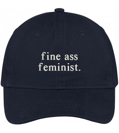 Baseball Caps Fine Ass Feminist Embroidered Cap Premium Cotton Dad Hat - Navy - CO183CIG02U $17.74