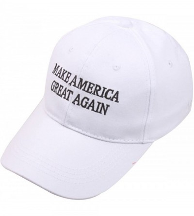 Baseball Caps Make American Great Again Adjustable Baseball Cap Flag Embroidered Hat - White - CF12O2MRZDE $10.00