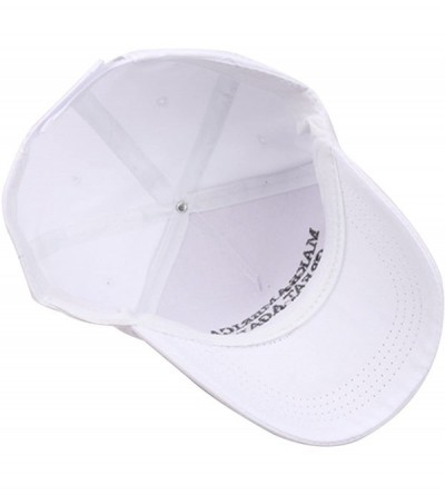 Baseball Caps Make American Great Again Adjustable Baseball Cap Flag Embroidered Hat - White - CF12O2MRZDE $10.00
