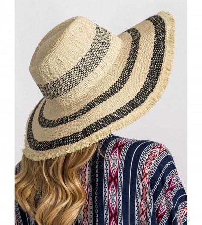 Sun Hats Women Colorful Stripes Wide Brim Straw Panama Hat-Roll Up Hat Fedora Beach Sun Hat for Women Summer Hats UPF50+ - C3...