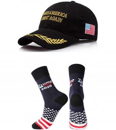 Baseball Caps Donald Trump Make America Great Again Hat MAGA USA Cap with 2020 Socks - F Black Hat + 2020 Blue Socks - C818QI...