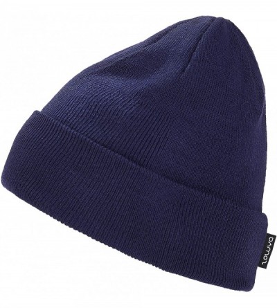 Skullies & Beanies Winter Warm Knit Cuff Beanie - Skull Cap Ski Cap - Daily Beanie for Men & Women - Navy - CG18IK4MXGS $10.10