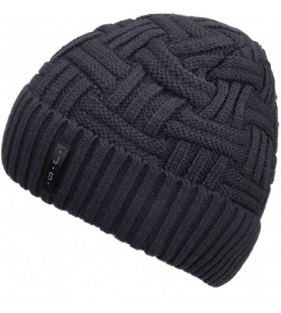 Skullies & Beanies Mens Winter Knitting Wool Warm Hat Daily Slouchy Hats Beanie Skull Cap - Grey - CP1265BK1O9 $10.52