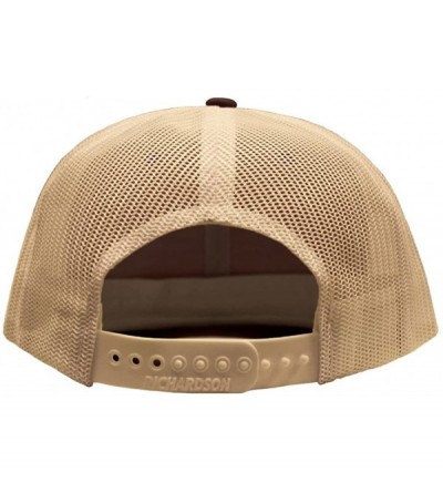 Baseball Caps Mason Gold Embroidery Design Richardson Cotton Front and Mesh Back Cap Brown/Khaki - CF18790R3DC $18.07