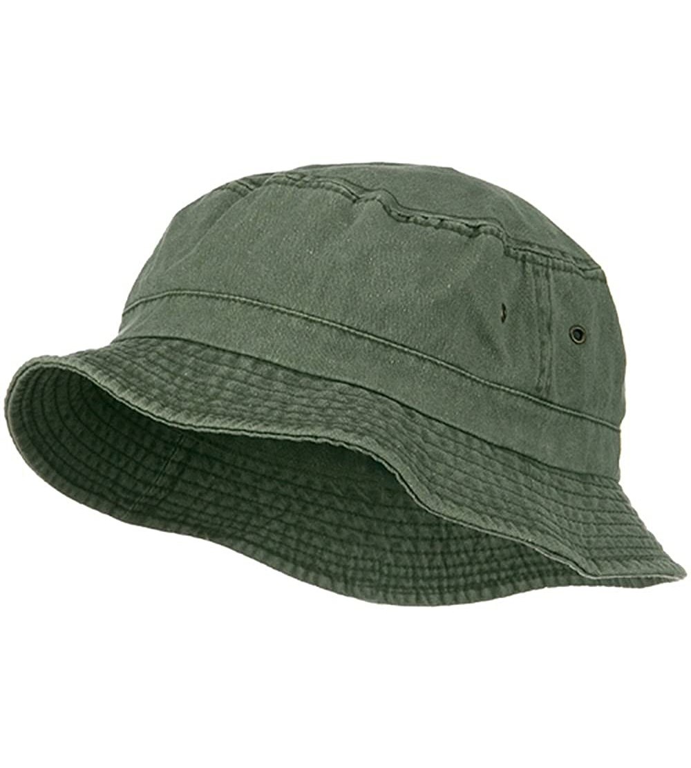 Sun Hats Big Size Washed Hat - Olive - CW11KG8IDST $20.29