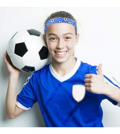 Headbands 4 Pieces Non-slip Soccer Headband Adjustable Football Hairband for Girl Sport (Color Set 1) - CH18XMNREIE $13.35