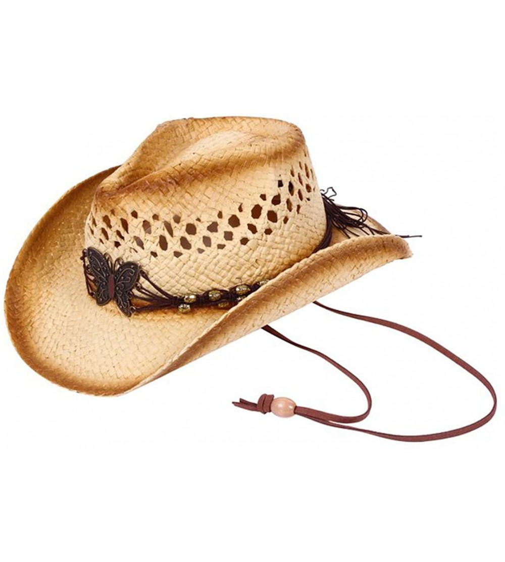 Cowboy Hats Women Men's Western Style Cowboy Cowgirl Straw Hat Wraps Band - C012G3EPOMH $46.00