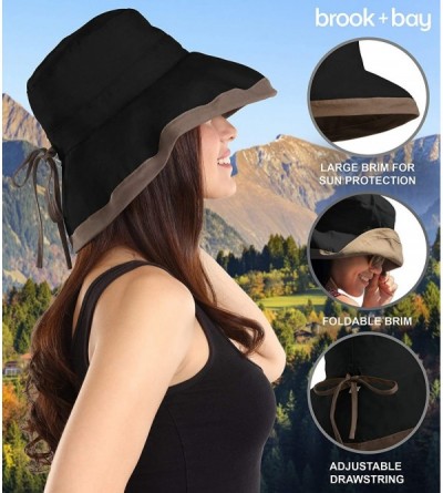 Sun Hats Outdoor Womens Sun Hat Protection - Black - Cotton With Drawstring - CN18E7UDULH $9.94