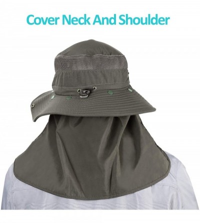 Sun Hats Sun Protection Hat Wide Brim Detachable Neck Face Flap Men & Women UPF 50+ - Green - CW18SHIZ8T8 $16.12