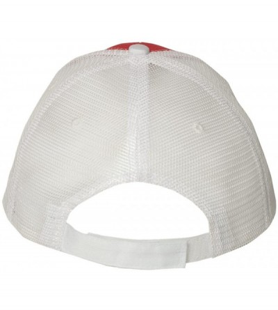 Baseball Caps Cotton Twill Trucker Cap with Mesh Back and A Sleek Trim On Front of Bill-Unisex - Red/White - C612I8JWE9L $8.23