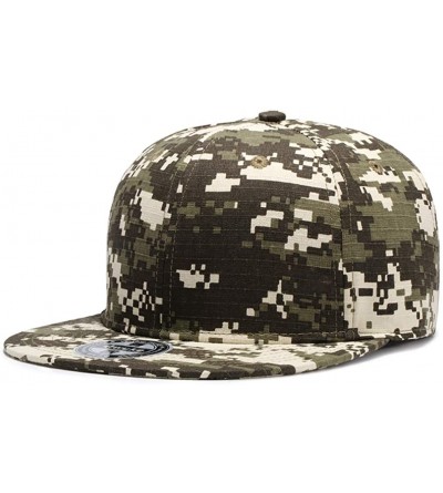 Baseball Caps Unisex Snapback Hats Adjustable USA Army Camouflage Flat Brim Baseball Cap - W121 - CY18R6DYQ6E $9.30