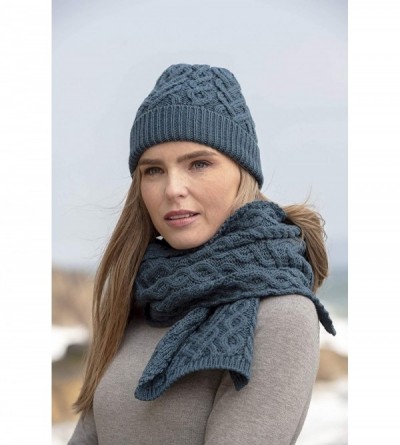 Skullies & Beanies Women's Cable Knit Heart Pattern Hat (100% Super Soft Merino Wool) - Teal - C718OA3EESM $29.38