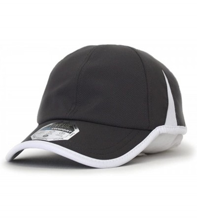Baseball Caps Plain Pro Cool Mesh Low Profile Adjustable Baseball Cap - Upf 50+ Charcoal Gray/White - CR18ERK24ZQ $19.96