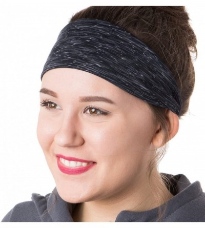 Headbands Xflex Space Dye Adjustable & Stretchy Wide Headbands for Women - Space Dye Black & Maroon - CJ182Q5OEOQ $17.75