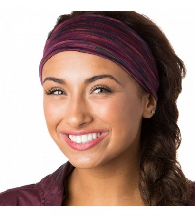 Headbands Xflex Space Dye Adjustable & Stretchy Wide Headbands for Women - Space Dye Black & Maroon - CJ182Q5OEOQ $17.75