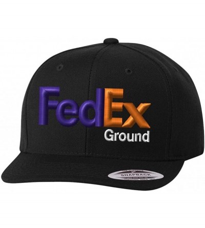 Baseball Caps Custom Embroidered FedEx Ground Purple Orange Snapback Hat Yupoong Classic Adjustable Baseball Hat - Black - CH...