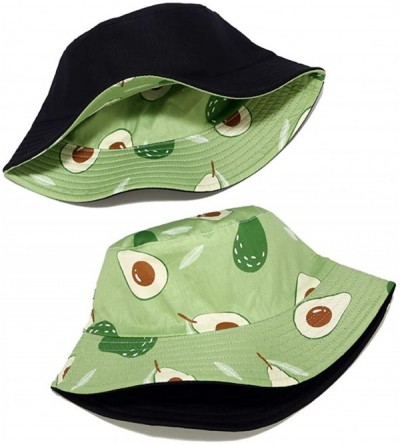 Bucket Hats Banana Print Bucket Hat Fruit Pattern Fisherman Hats Summer Reversible Packable Cap - Avocado Green - CO19490K95I...
