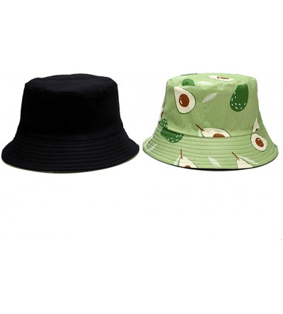 Bucket Hats Banana Print Bucket Hat Fruit Pattern Fisherman Hats Summer Reversible Packable Cap - Avocado Green - CO19490K95I...