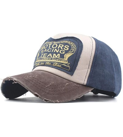Cowboy Hats Embroidered Baseball Cap Adjustable Rock Hat Visor Summer Denim Cap - Coffee - CA18RL7YXAA $11.71