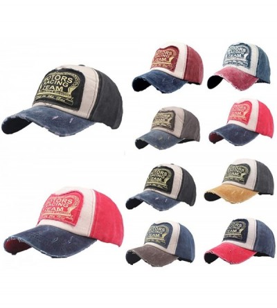 Cowboy Hats Embroidered Baseball Cap Adjustable Rock Hat Visor Summer Denim Cap - Coffee - CA18RL7YXAA $11.71