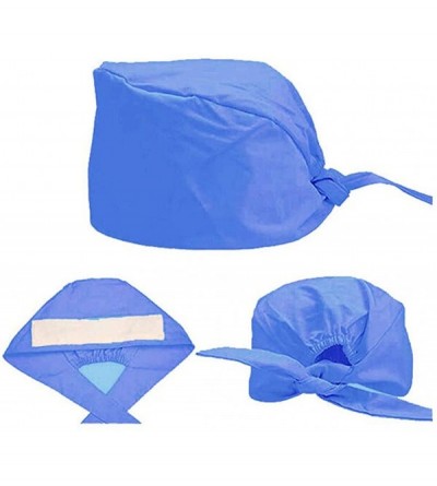 Skullies & Beanies Scrub Cap Sweatband Adjustable Bouffant Hats Headwear for Womens Mens Boys Girls - Blue-1pc - C21983Y6M8U ...
