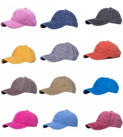 Baseball Caps Men's Baseball Cap Dad Hat Washed Distressed Easily Adjustable Unisex Plain Ponytai Trucker Hats - Grey - C118Y...