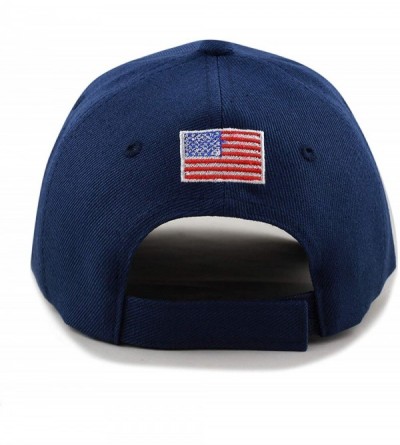 Baseball Caps Trump 2020 Keep America Great 3D Embroidery American Flag Baseball Cap - 011 Navy - CV18MG7LZUX $15.15