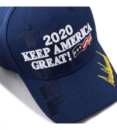 Baseball Caps Trump 2020 Keep America Great 3D Embroidery American Flag Baseball Cap - 011 Navy - CV18MG7LZUX $15.15