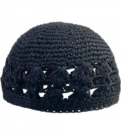 Skullies & Beanies Strechable One Size Stretchable Crochet Beanie Weave Kufi Skull Cap - Black - C418NHGSXAM $9.21