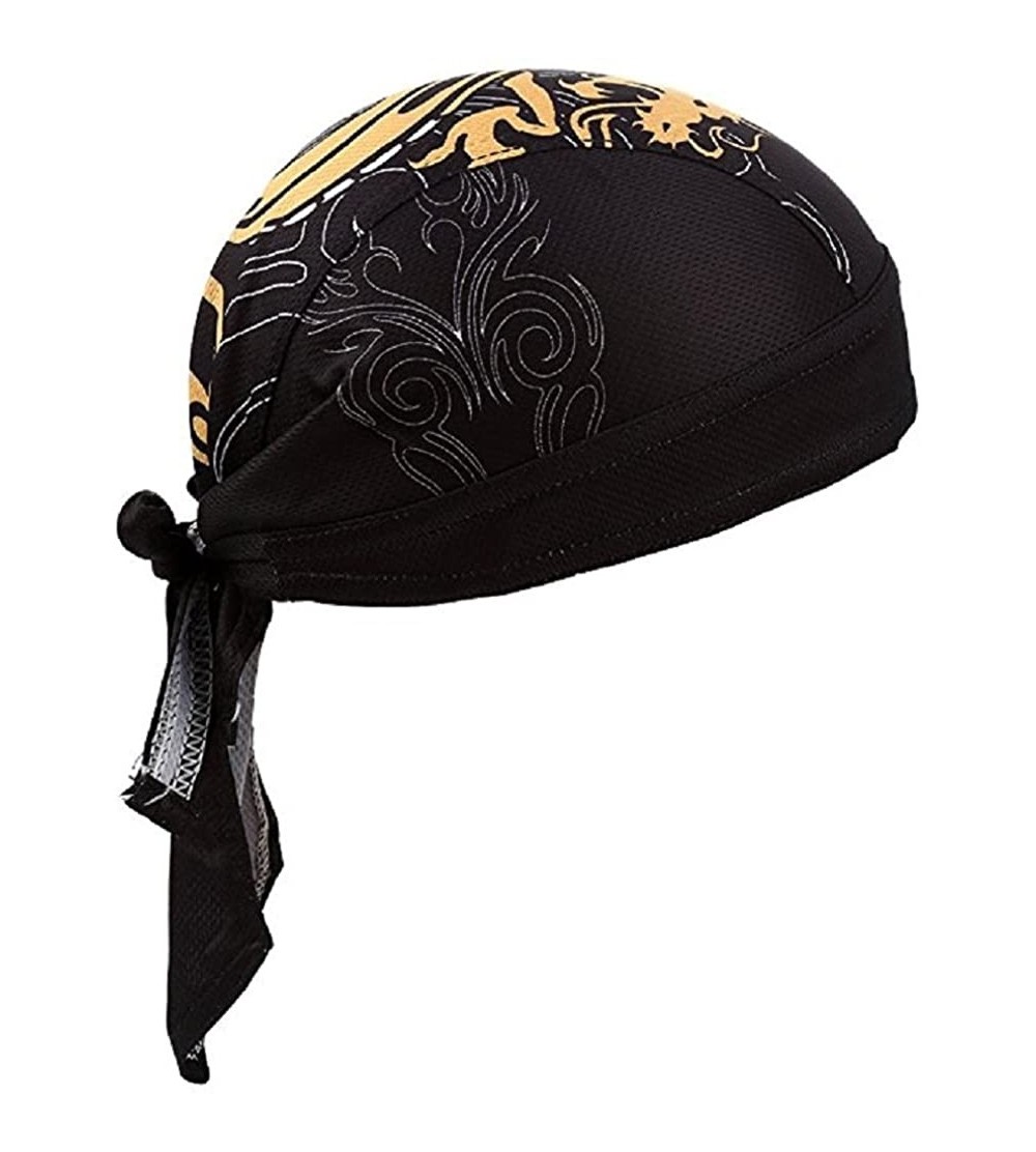 Skullies & Beanies Sweat Wicking Beanie Skull Cap Adjustable Cycling Hat Wrap Dew Rag Women Men - Dragon - CJ18E5HXKYG $8.30
