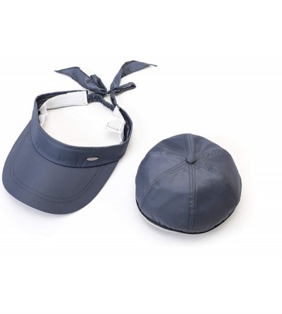 Sun Hats Women's Uv Protection Sun Hat Covertible 2 in 1 Beach Visor Hat Wide Large Brim Thin Cap - Light Grey - C018RX0H45D ...