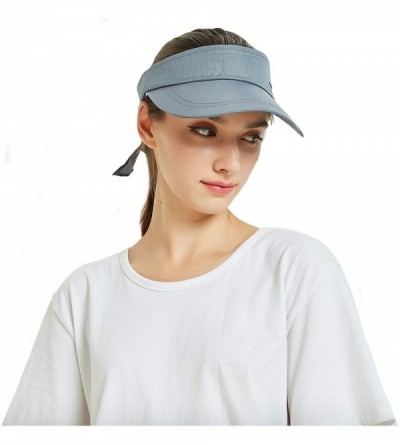 Sun Hats Women's Uv Protection Sun Hat Covertible 2 in 1 Beach Visor Hat Wide Large Brim Thin Cap - Light Grey - C018RX0H45D ...
