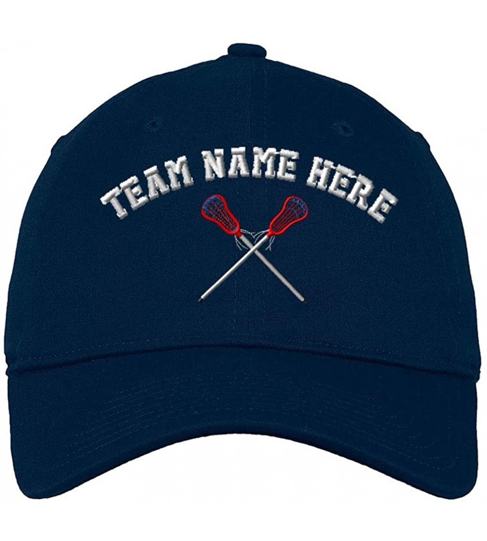 Baseball Caps Custom Low Profile Soft Hat Lacrosse Sports D Embroidery Team Name Cotton - Navy - CA18ONRR965 $25.34