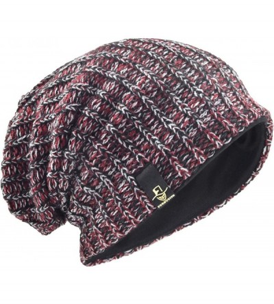 Skullies & Beanies Men's Slouchy Beanie Knit Crochet Rasta Cap for Summer Winter - Mixtz-claret - C712NSKV653 $13.42