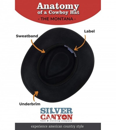 Cowboy Hats Montana Crushable Wool Felt Western Style Cowboy Hat - Pecan - C618E4HMONT $43.48