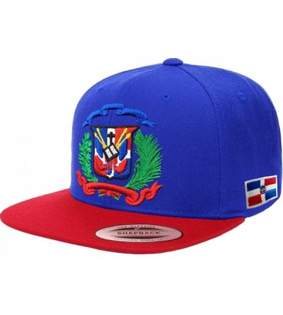 Baseball Caps Dominican Republic Shield Snapback Cap - Royal/Red - CP12OBTQCBJ $55.97