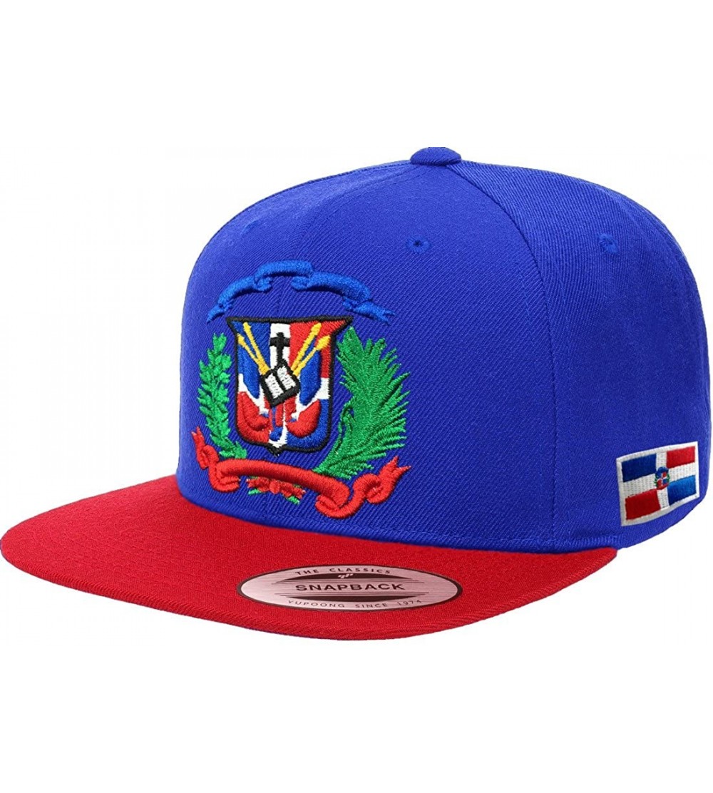 Baseball Caps Dominican Republic Shield Snapback Cap - Royal/Red - CP12OBTQCBJ $32.08