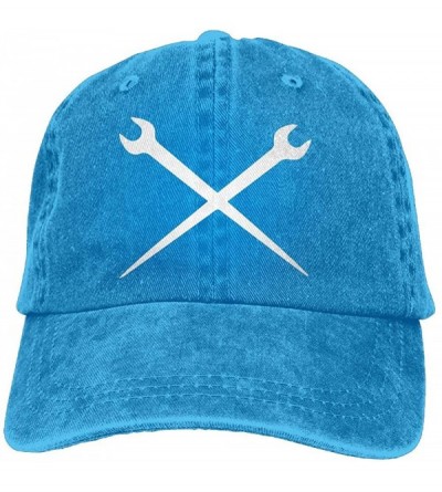Baseball Caps Men&Women Adjustable Yarn-Dyed Denim Baseball Caps Ironworker Crossed Tools-1 Dad Hat - Royalblue - CG18I4X29D0...